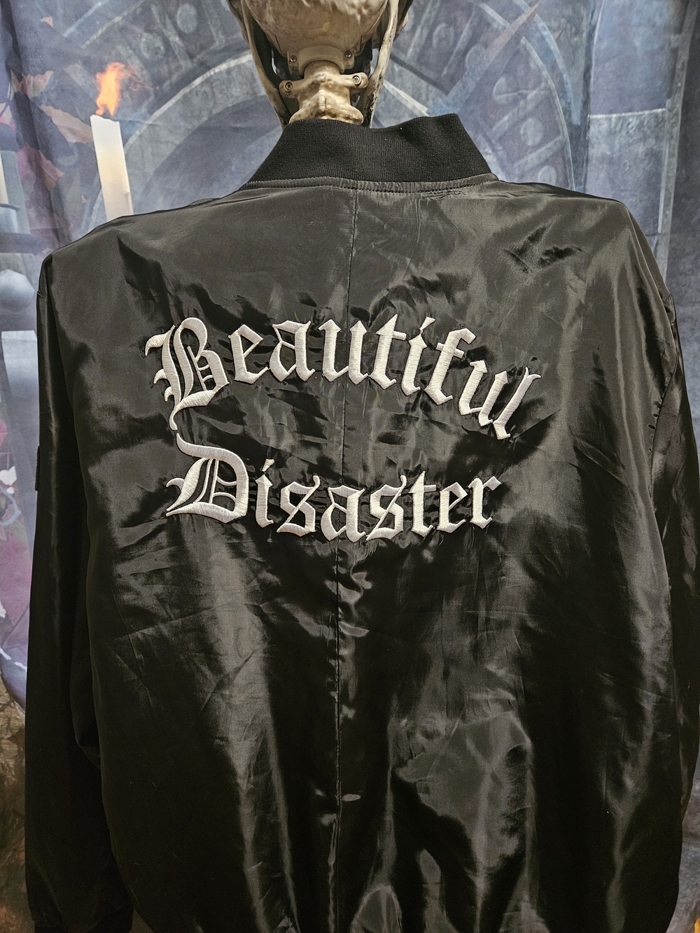 Beautiful Disaster Bomber Jacket with Embroidered Patches - Picture 5 of 5